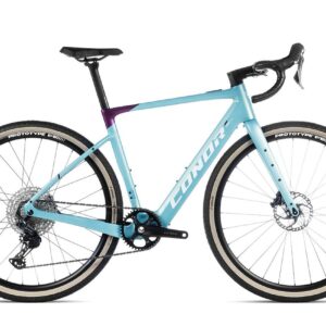 Bicicleta eléctrica GRAVEL CONOR E-SELVA con grupo Shimano GRX 820, cuadro de carbono y motor Mahle X20, ideal para caminos forestales y montañas en España