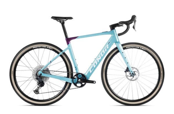 Bicicleta eléctrica GRAVEL CONOR E-SELVA con grupo Shimano GRX 820, cuadro de carbono y motor Mahle X20, ideal para caminos forestales y montañas en España