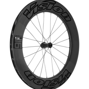 Rueda delantera Vision Metron 91 SL tubeless ready de carbono para freno de disco, perfil aerodinámico de 91 mm.
